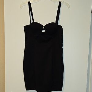 Tobi Black Bustier Bodycon Spaghetti Strap Mini Dress